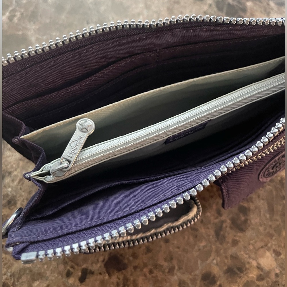 Kipling Dark Purple Clutch Wallet - Picture 4 of 12